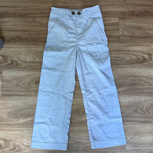 Anthropologie The Colette Cropped Wide-Leg Pants Light Blue Pants Maeve Size:4 - Picture 2 of 10